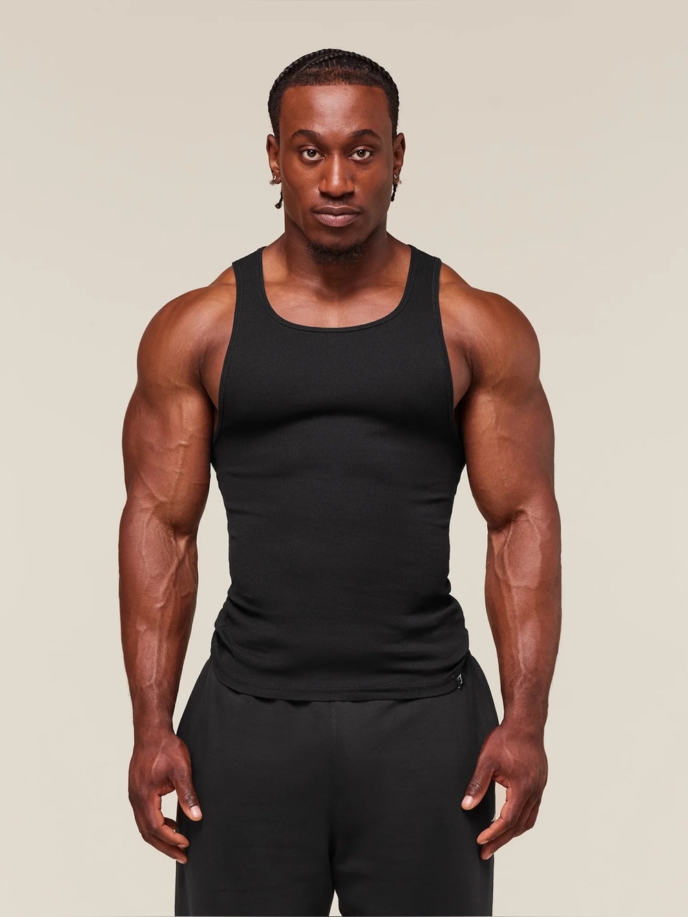 Gymshark Ribbed Tank 1PK - Black